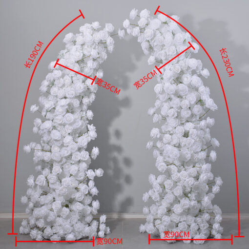 Elegant White Rose Wedding Arch, Floral Backdrop for Ceremony & Reception