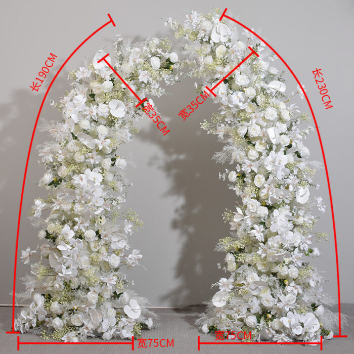 Elegant White and Ivory Wedding Arch Flowers with Greenery Swags for Wedding Backdrops