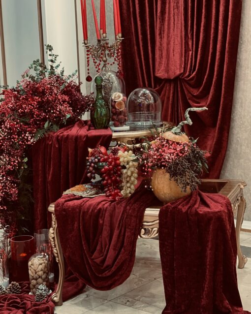 Elegant Yalda Night Backdrop with Drapes for a Luxurious Wedding