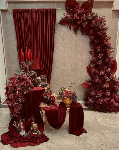 Elegant Yalda Night Backdrop with Drapes for a Luxurious Wedding