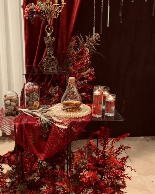 Elegant Yalda Night Backdrop with Drapes for a Luxurious Wedding