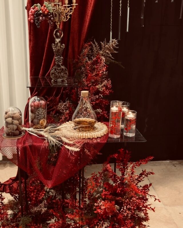 Elegant Yalda Night Backdrop with Drapes for a Luxurious Wedding