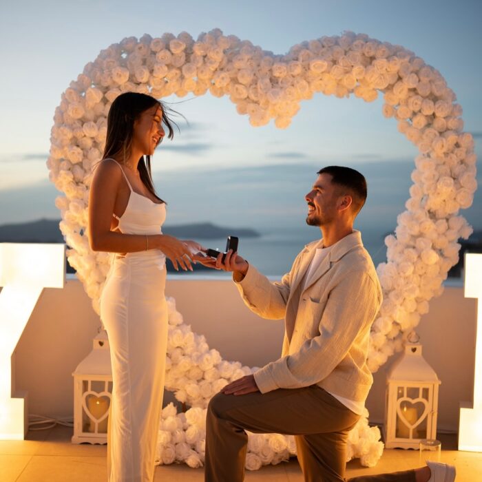 Exquisite Wedding Heart Arch with Roses and White Flowers, Ideal for Proposals