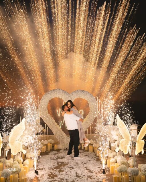Exquisite White Heart-Shaped Rose Arch for Your Dreamy Proposal