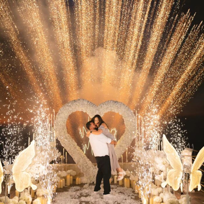 Exquisite White Heart-Shaped Rose Arch for Your Dreamy Proposal