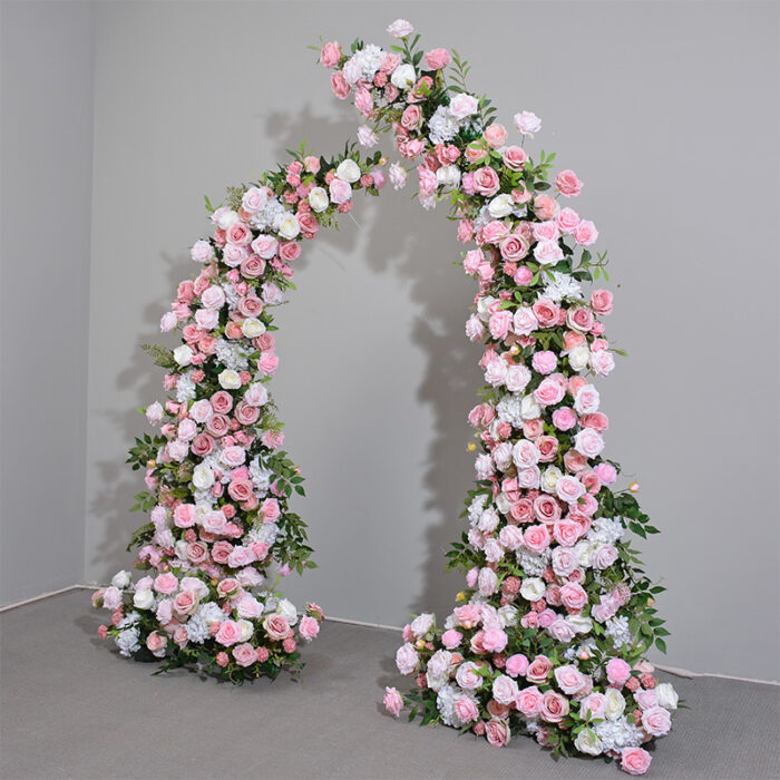 Floral Wedding Arch with Pink and White Roses, 1.9M x 2.3M Decor for Ceremony