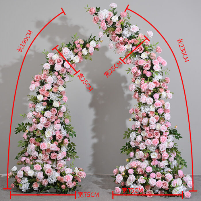 Floral Wedding Arch with Pink and White Roses, 1.9M x 2.3M Decor for Ceremony
