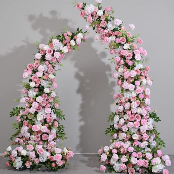 Floral Wedding Arch with Pink and White Roses, 1.9M x 2.3M Decor for Ceremony