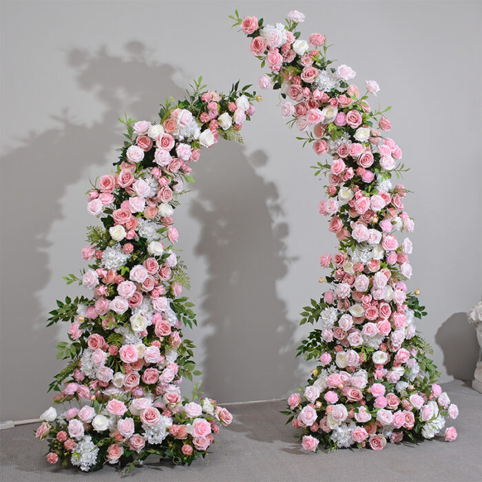 Floral Wedding Arch with Pink and White Roses, 1.9M x 2.3M Decor for Ceremony