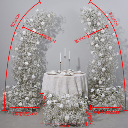Full Star Rose Floral Arch Wedding Backdrop for Elegant Wedding Ceremonies