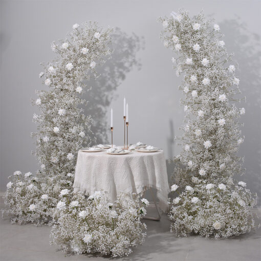 Full Star Rose Floral Arch Wedding Backdrop for Elegant Wedding Ceremonies