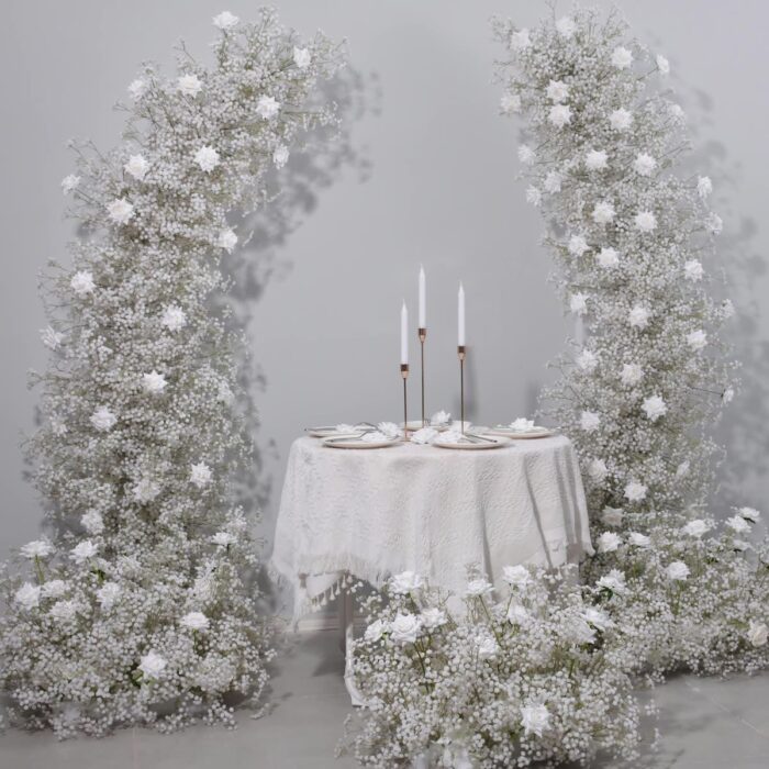 Full Star Rose Floral Arch Wedding Backdrop for Elegant Wedding Ceremonies