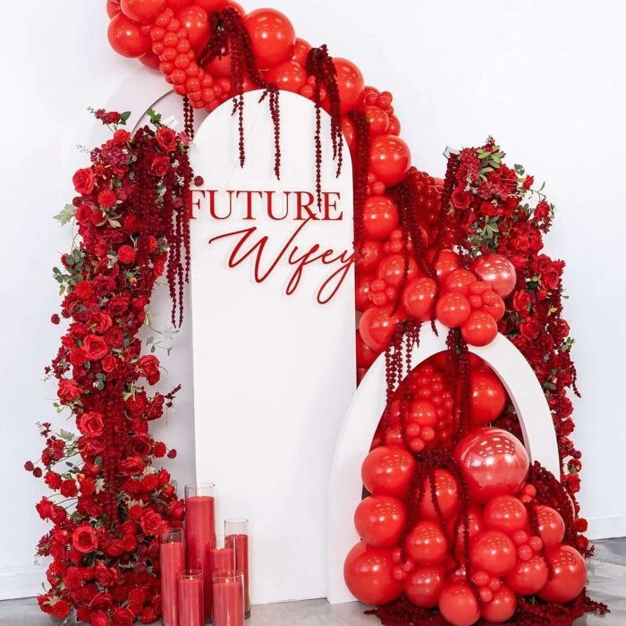 Groovy Red Rose Backdrop for Events - Rookie of the Year Award Celebration Decor