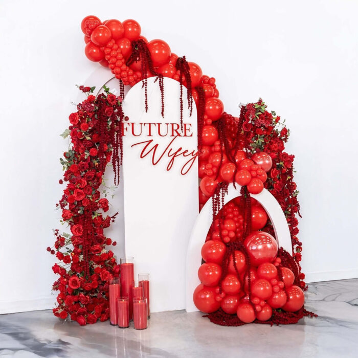 Groovy Red Rose Backdrop for Events - Rookie of the Year Award Celebration Decor