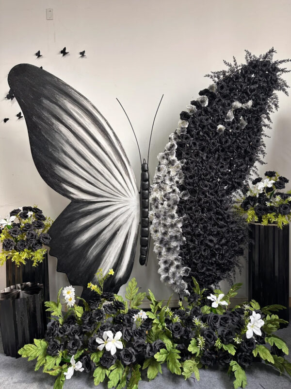Butterfly-Shaped Floral Backdrop — SKU BF068