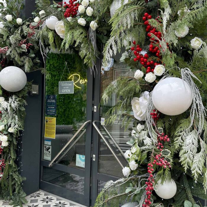 Joyful Christmas Greenery and Balloon Arch Kit for Perfect Holiday Backdrops