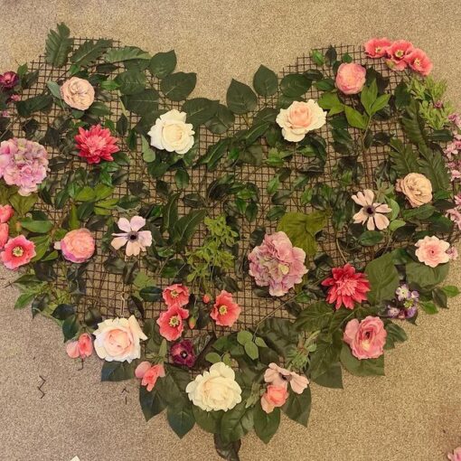 Lucky in Love Wedding Shower Theme with Elegant Artificial Flower Wall Hanging