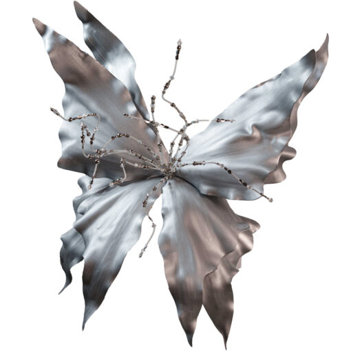Luxury Metallic Butterfly Backdrop Featuring Intricate Beaded Details for Events