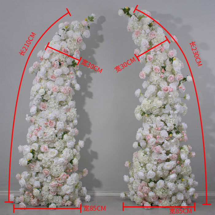 Luxury Pink & White Rose Wedding Arch, Floral Backdrop for Parties & Events