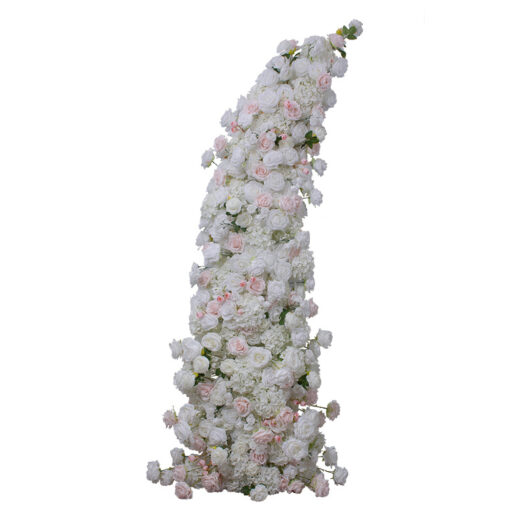 Luxury Pink & White Rose Wedding Arch, Floral Backdrop for Parties & Events