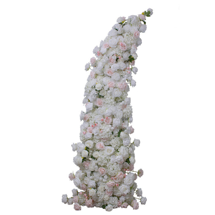 Luxury Pink & White Rose Wedding Arch, Floral Backdrop for Parties & Events