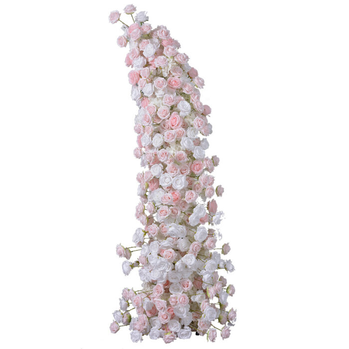 Luxury Pink & White Rose Wedding Arch, Floral Backdrop for Parties & Events