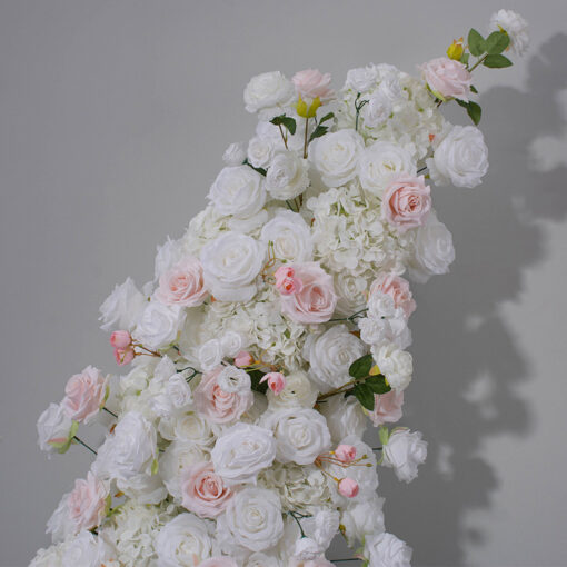 Luxury Pink & White Rose Wedding Arch, Floral Backdrop for Parties & Events
