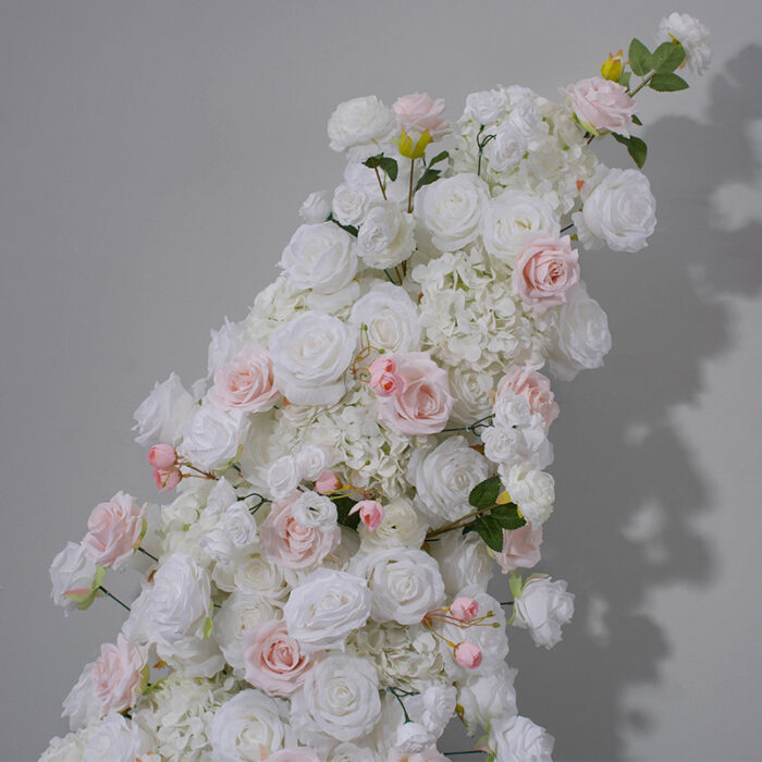 Luxury Pink & White Rose Wedding Arch, Floral Backdrop for Parties & Events