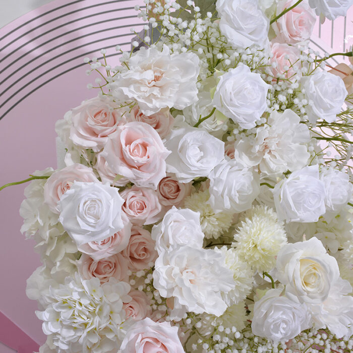 Luxury Rose Floral Arch Wedding Backdrop – Pink & White Roses for Events & Party Decorations