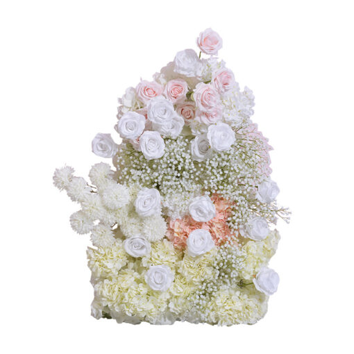 Luxury Rose Floral Arch Wedding Backdrop – Pink & White Roses for Events & Party Decorations