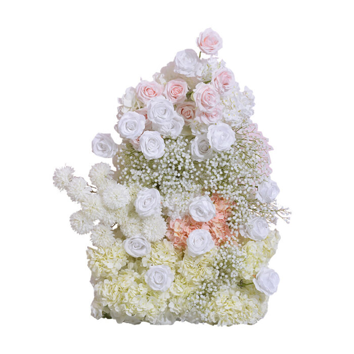 Luxury Rose Floral Arch Wedding Backdrop – Pink & White Roses for Events & Party Decorations