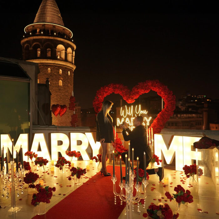 Magical Heart Arch with Red Roses for a Romantic Proposal or Wedding