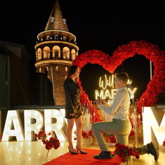 Magical Heart Arch with Red Roses for a Romantic Proposal or Wedding