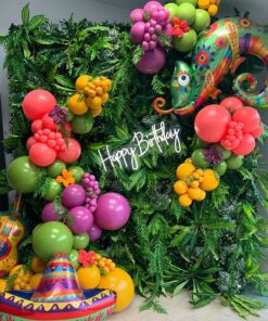 Mexican Happy Easter Green Jungle Leaves Backdrop – A Fresh and Vibrant Decor