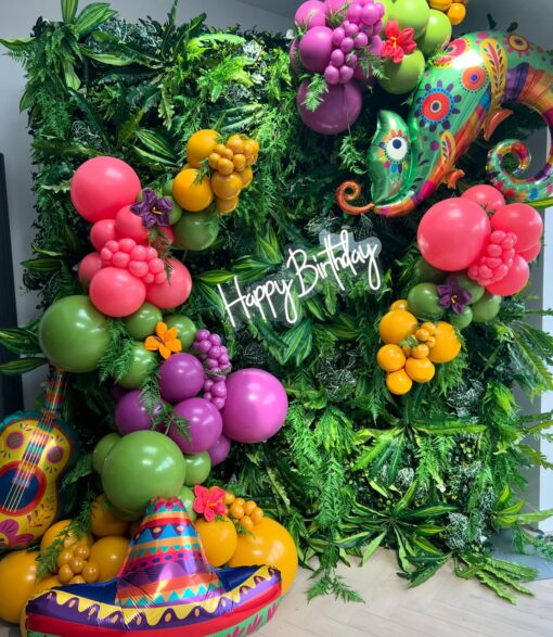 Mexican Happy Easter Green Jungle Leaves Backdrop – A Fresh and Vibrant Decor
