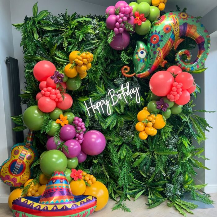 Mexican Happy Easter Green Jungle Leaves Backdrop – A Fresh and Vibrant Decor