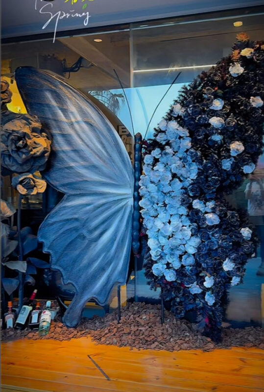 Butterfly-Shaped Floral Backdrop — SKU BF048