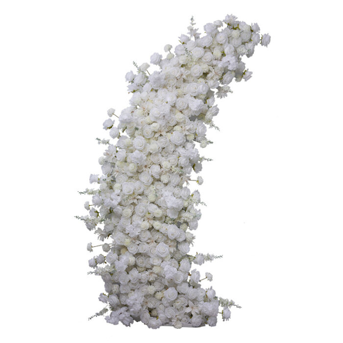Exquisite White Roses Arch Wedding Backdrop - Perfect Floral Decor for Ceremonies