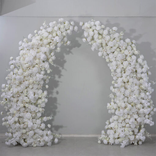 Exquisite White Roses Arch Wedding Backdrop - Perfect Floral Decor for Ceremonies