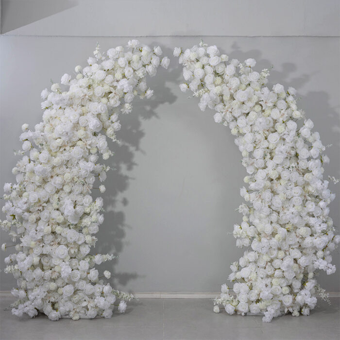 Exquisite White Roses Arch Wedding Backdrop - Perfect Floral Decor for Ceremonies