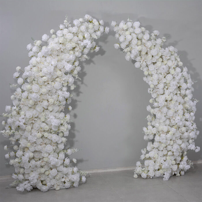 Exquisite White Roses Arch Wedding Backdrop - Perfect Floral Decor for Ceremonies