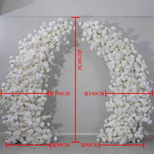 Exquisite White Roses Arch Wedding Backdrop - Perfect Floral Decor for Ceremonies