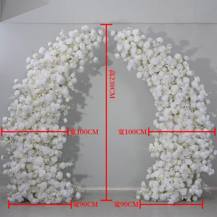 Exquisite White Roses Arch Wedding Backdrop - Perfect Floral Decor for Ceremonies