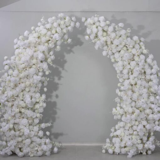 Exquisite White Roses Arch Wedding Backdrop - Perfect Floral Decor for Ceremonies