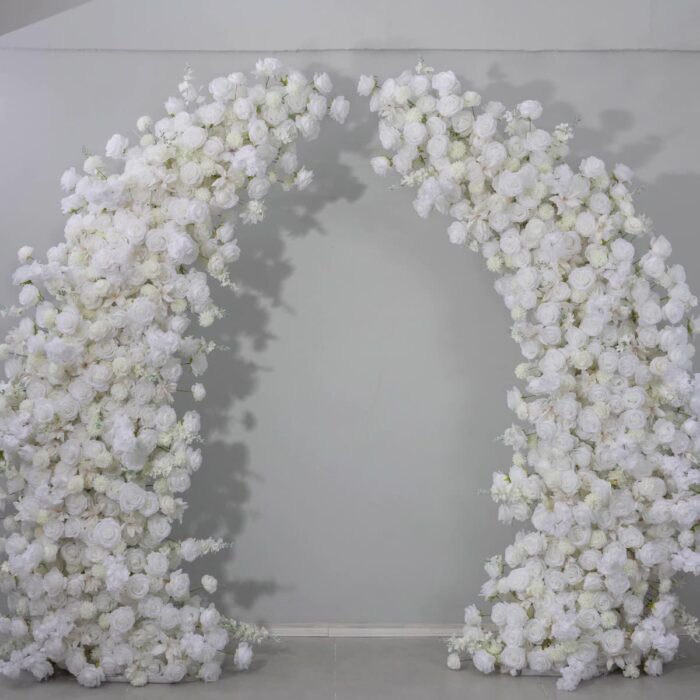 Exquisite White Roses Arch Wedding Backdrop - Perfect Floral Decor for Ceremonies