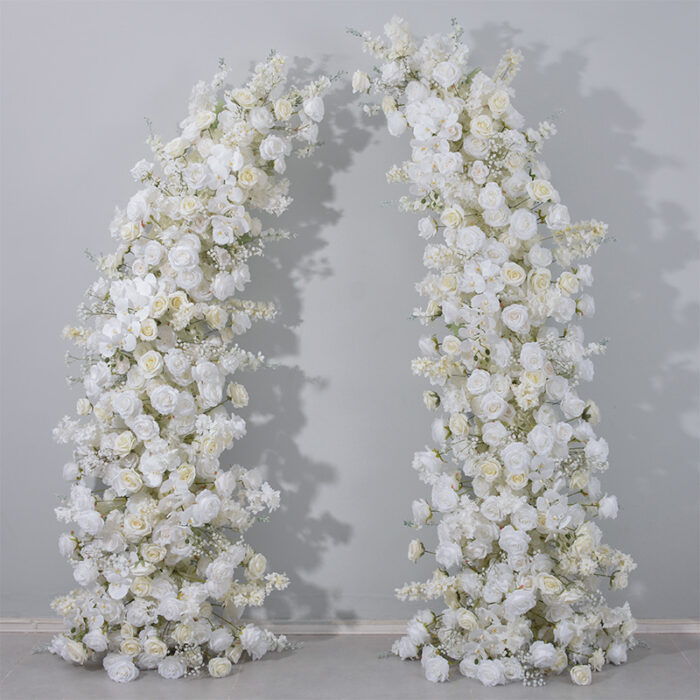 Exquisite White Roses Arch Wedding Backdrop - Perfect Floral Decor for Ceremonies