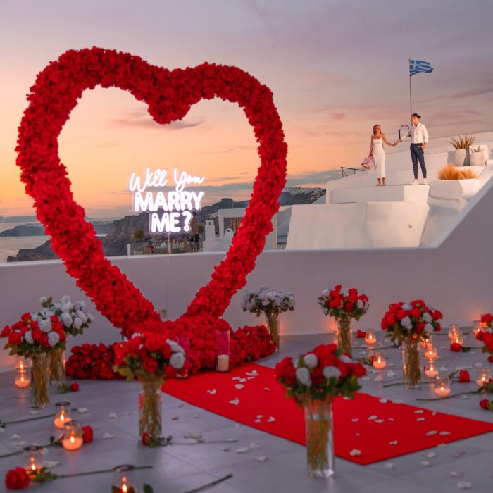 Passionate Red Heart-Shaped Rose Arch for a Dreamy Proposal Moment