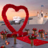 Passionate Red Heart-Shaped Rose Arch for a Dreamy Proposal Moment
