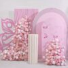 Pink & White Rose Floral Wedding Arch – Artificial Silk Flowers for Event Decoration and Party Backdrop