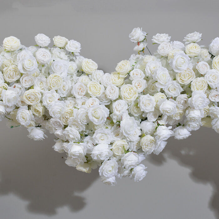 Pure White Rose Heart-Shaped Arch for Wedding Ceremony and Elegant Event Backdrop